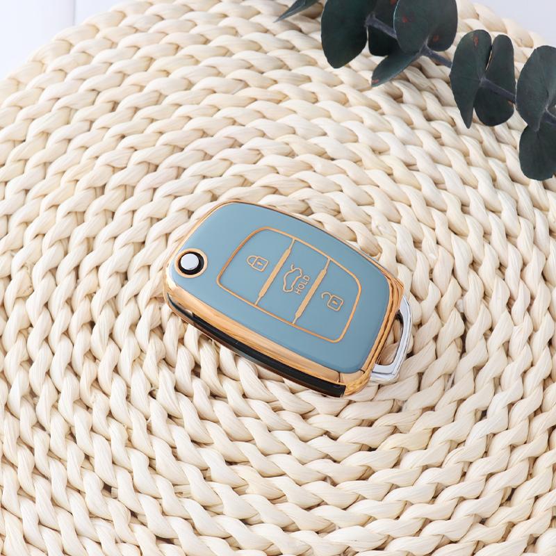 New Soft TPU Fold Car Key Case Cover Shell For Hyundai Tucson Sonata Santa Fe Elantra Accent Solaris Verna Ix25 Ix35 I20 I30 I40