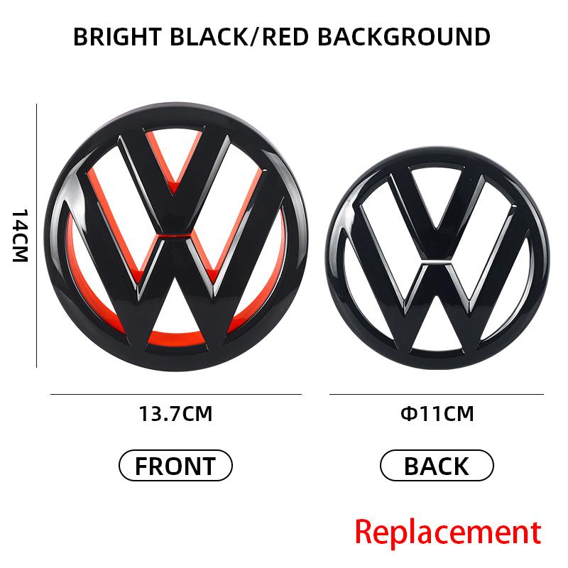 For Volkswagen Car Front Grill Badge Trunk Lid Cover Replacement Accessories 137mm X 110mm For Volkswagen VW 2009-2013 MK6 golf6 PU2