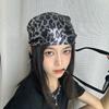 Soft Wrap Leopard Print Hair Scarf Hip Hop Punk Bandana Headwear Triangular Headscarf  Streetwear