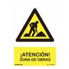 Construction Zone Danger Sign (PVC 0.7mm) 30x40cm Normal Light