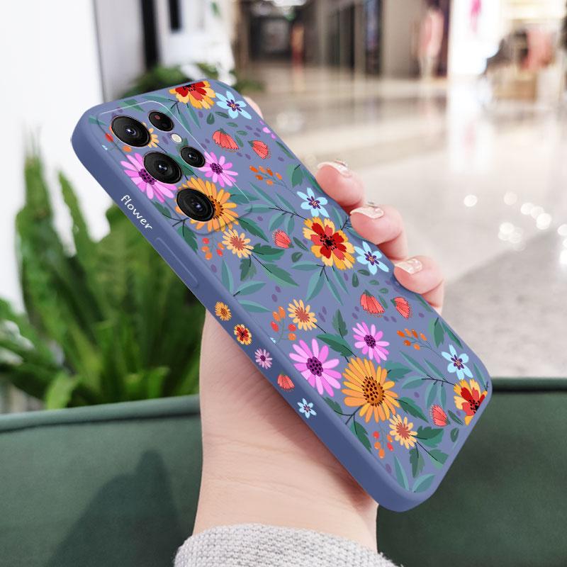 Яркий Цветочный Чехол для Телефона Samsung Galaxy S25 S24 S23 S22 S21 S20 Ultra Plus FE Note 20 ultra 10 9 Plus Чехол