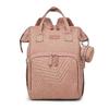 Large Changing Bag Backpack With Thermal Layer, Independent Pocket, Waterproof And WearResistant, Pink Diaper Storage