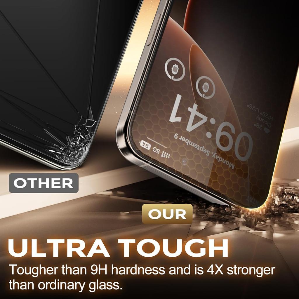 For iPhone 13 Anti-Spy Screen Protector Temered Glass Film with Dust-Proof Net