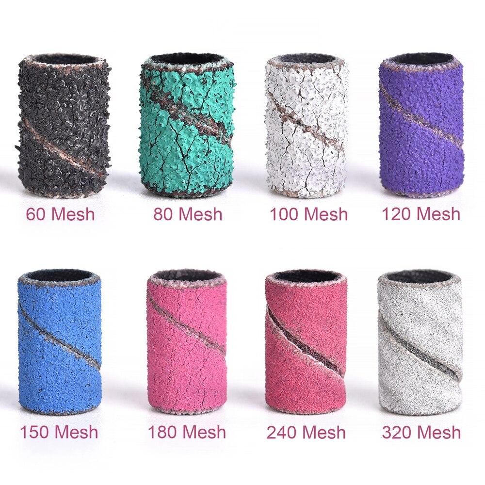 50 шт., шлифовальные ленты для сверл для ногтей, набор лент для сверл для ногтей, инструменты для удаления геля и педикюра