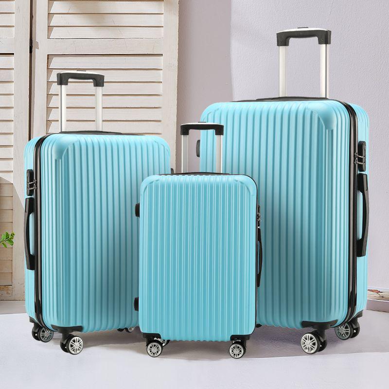 Sturdy and Durable Three-Piece Luggage Set with Anti-Collision Corners: 20, 24, 28 Inch Sizes