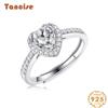 Tancise Classic 925 Sterling Silver Moissanite Ring Ladies Jewelry Wedding Promise Party Gift