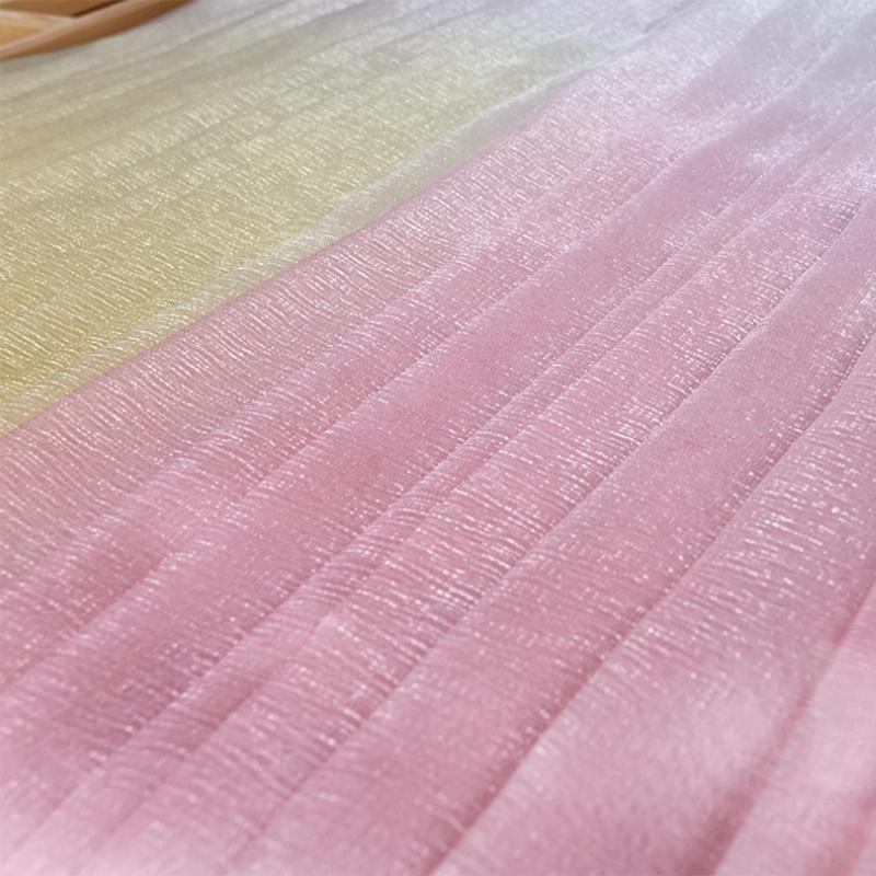100x150cm Bark Wrinkled Thin Gradient Glitter Fabric for Dress Skirts Stage Costumes Sewing Glossy Needlework Decorative Cloth