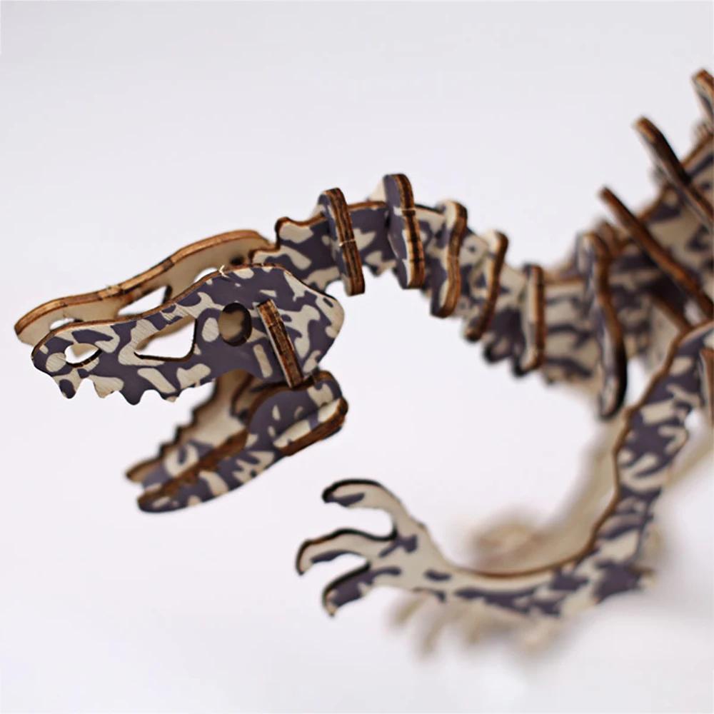 3D трехмерный деревянный пазл детский пазл с животными модель своими руками ручной динозавр интеллект игрушка пазл