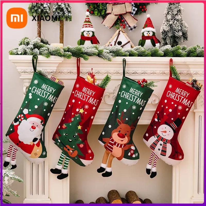 Xiaomi Рождественский чулок Большие чулки Санта-Клауса Снеговика Конфеты Подарочные носки Украшения для елки Украшения для семейного праздника Декор для рождественской вечеринки
