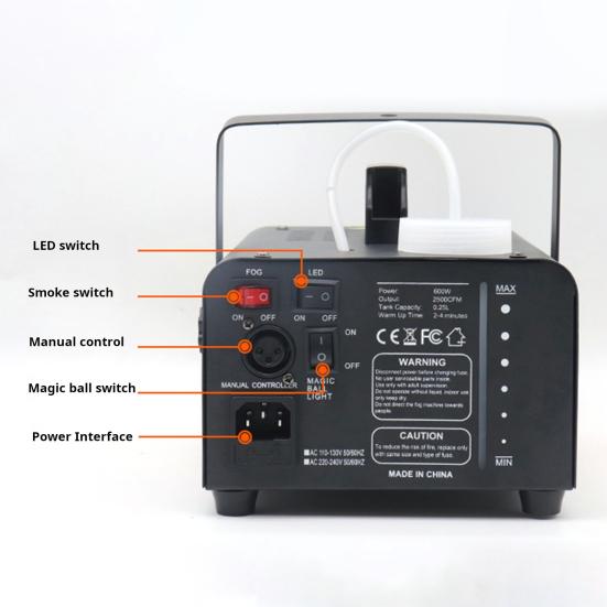 600 Вт сценический дым-генератор с беспроводным пультом дистанционного управления, 8 цветов светодиодов RGB, дым-генератор для вечеринок с подсветкой в виде дискотечного шара