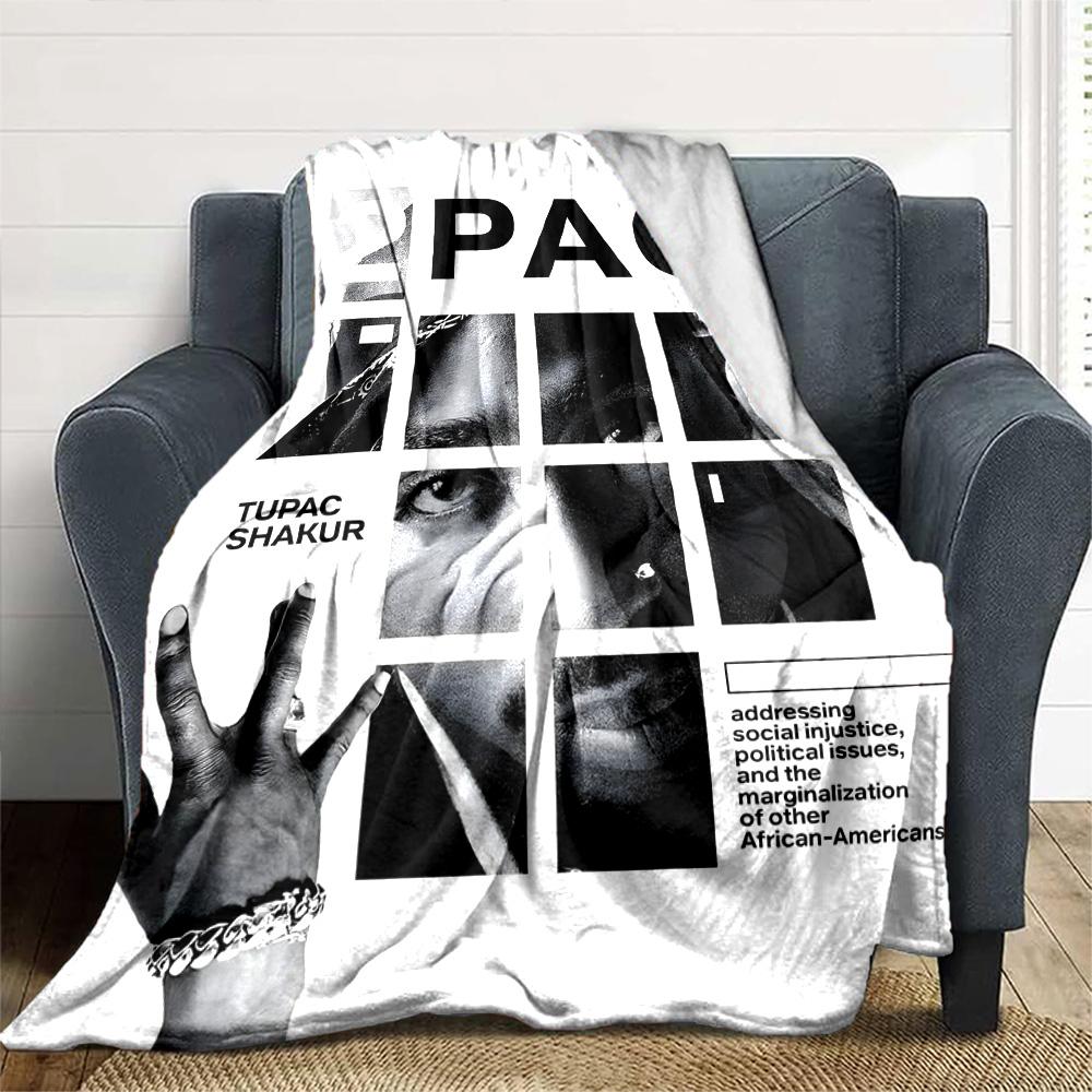 Tupac Art Activism Lightweight Blanket Soft & Perfect for Sofa Couch Office Bed Picnics Four Seasons Multipurpose Modern Ideal Gift Accessory Y15