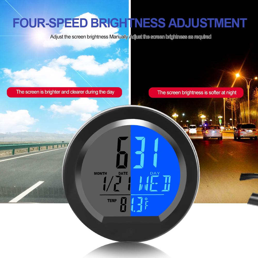 Solar Car Clock: Digital Time & Temperature Display for Dashboard