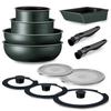 Iris Ohyama Frying Pan Set with Removable Handles Uses the Strongest Coating DIAMOND COAT PAN TERA Coat Pan Structure for Increased Durability Can Be