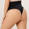Mid Waist Compression Thong with Seamless Cartilage Waist Shaping Underwear for Women Panties