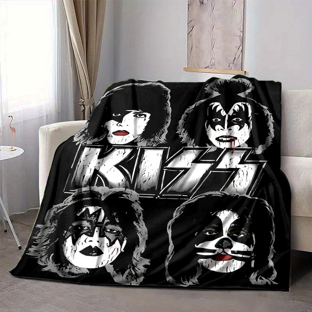 1 шт. Фланелевое одеяло группы KISS, Мягкое, приятное для кожи, с цифровой печатью, Различные размеры в наличии для семьи, друзей, на день рождения