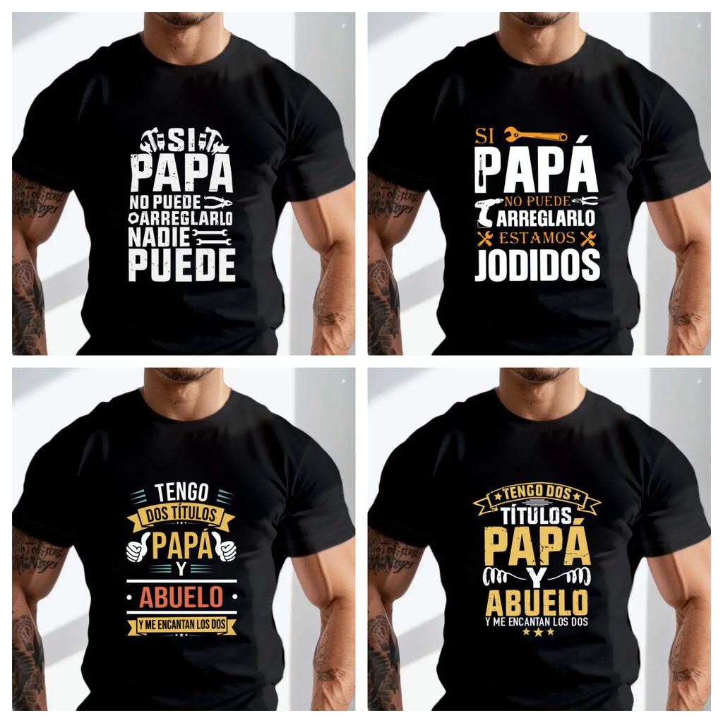 If Dad Cant Fix It Were Screwed T Shirt Retro Spanish Father Papa Gift Men Motorcycle Clothing Casual EU Size Tshirt 2026 New