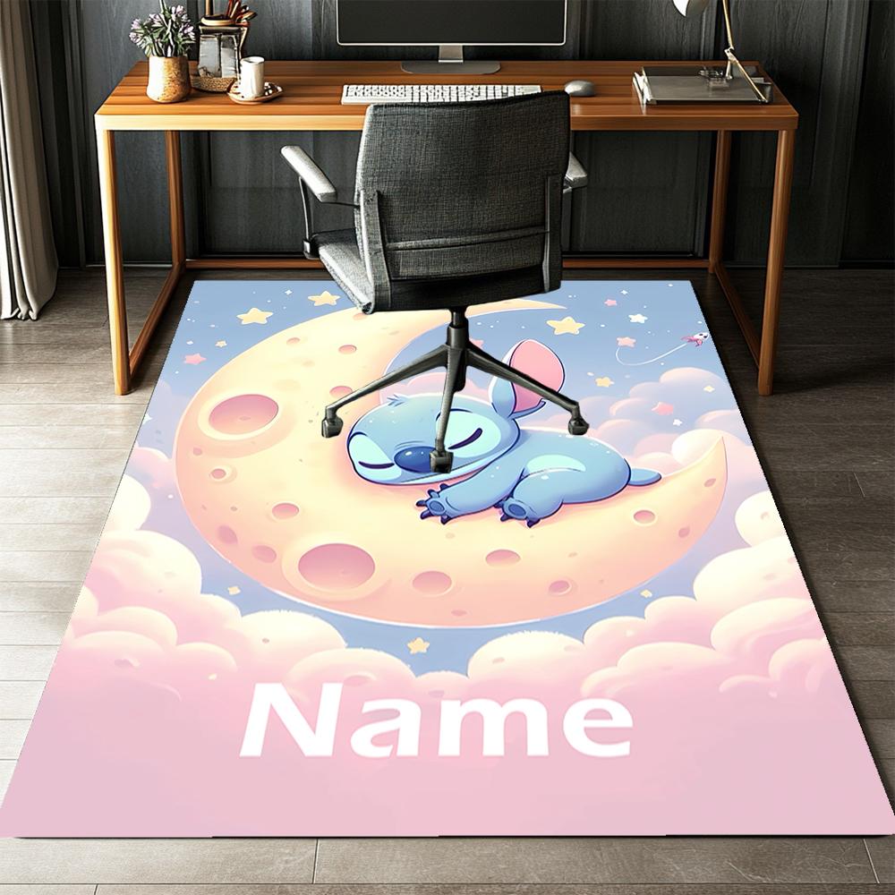 Custom Name Stitch Printed Carpet,Rug for Office Chair Living Room Bedroom Kitchen Room Decor Gifts.