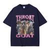 Funny Throat Goat Graphic Print T-shirts Male Fashion Oversize Streetwear Men Women Casual High Quality Pure Cotton Short Sleeve