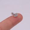 1Pcs Silver Color Zircon Small Cartilage Stud Moon Crown Cross Heart Snowflake Helix Piercing Tragus Stud Earring