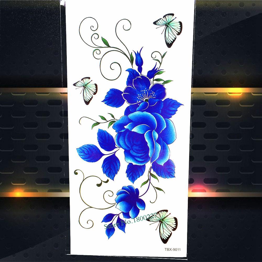 1PC Watercolor Rose Temporary Tatoo Chain Fake Jewelry Bracelet Flash Tatoo For Women Body Art Tatoo