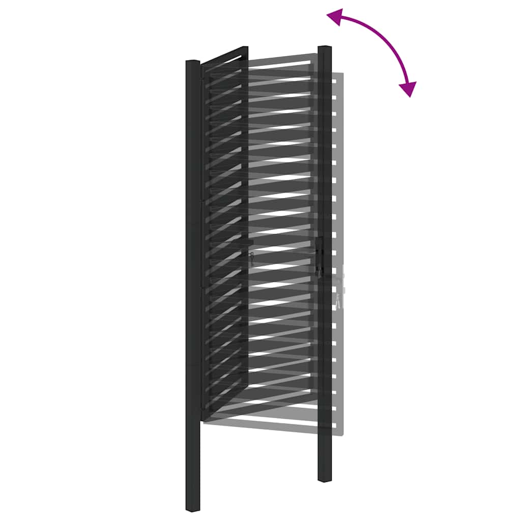 Garden Gate Lockable Black 100 x 200 cm Aluminum