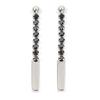 [R3911] - Silver Black 'Sissi' Silver Earrings (rhodium) - 32x3mm