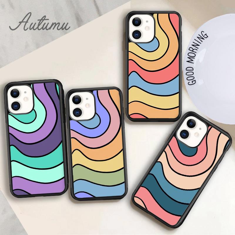 Чехол для телефона с завитками для iPhone 11 12 13 14 Pro Max mini X XR XS SE 2020 5 6S 7 8 Plus Samsung Galaxy S21 S22 Cover shell
