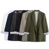 Women Fashion with Pockets Solid Blazer Vintage Notched Neck Long Sleeves Female Chic Lady Outfits