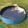 Складной бассейн для домашних животных, большая ванна для собак из ПВХ со сливным клапаном, нескользящее основание, детский бассейн-песочница для использования на открытом воздухе на пляже