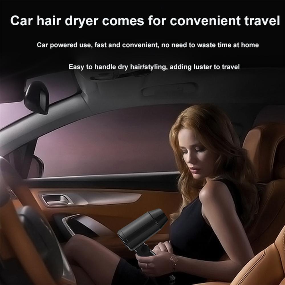 Мини-фен для автомобиля 12 В, складной фен для волос с горячим и холодным режимом, для путешествий в дороге, для кабриолета, кемпера, внедорожника, аксессуары