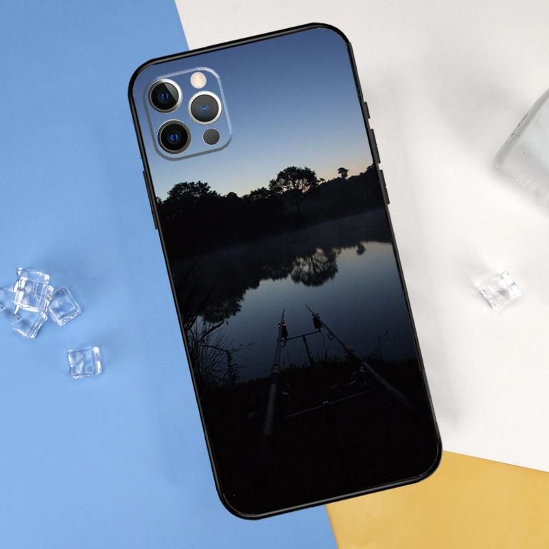 Carp Fish Fishing Rod Phone Case For iPhone 16 Pro Max 12 13 Mini 11 14 15 Pro Max XR 16 15 Plus 16e Cover Shell