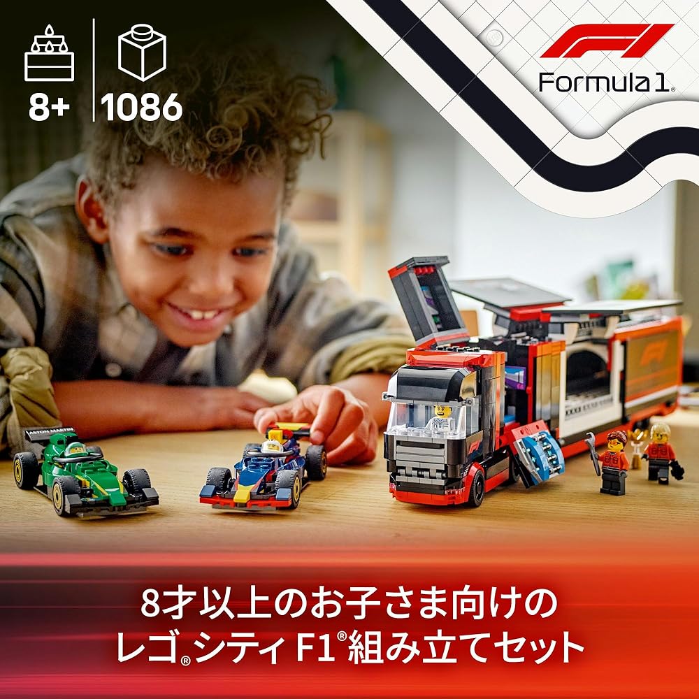LEGO City F1 RB20 & AMR24 Race Car Set with F1 Track Building Blocks Toy for Kids Ages 8-10