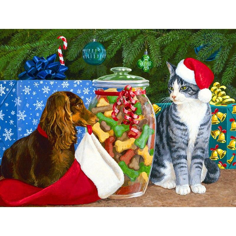 5D DIY Diamond Painting Cute Cat Diamond Embroidery Animal Flowers Cross Stitch Full Square Round Drill Home Decor Manual Gift