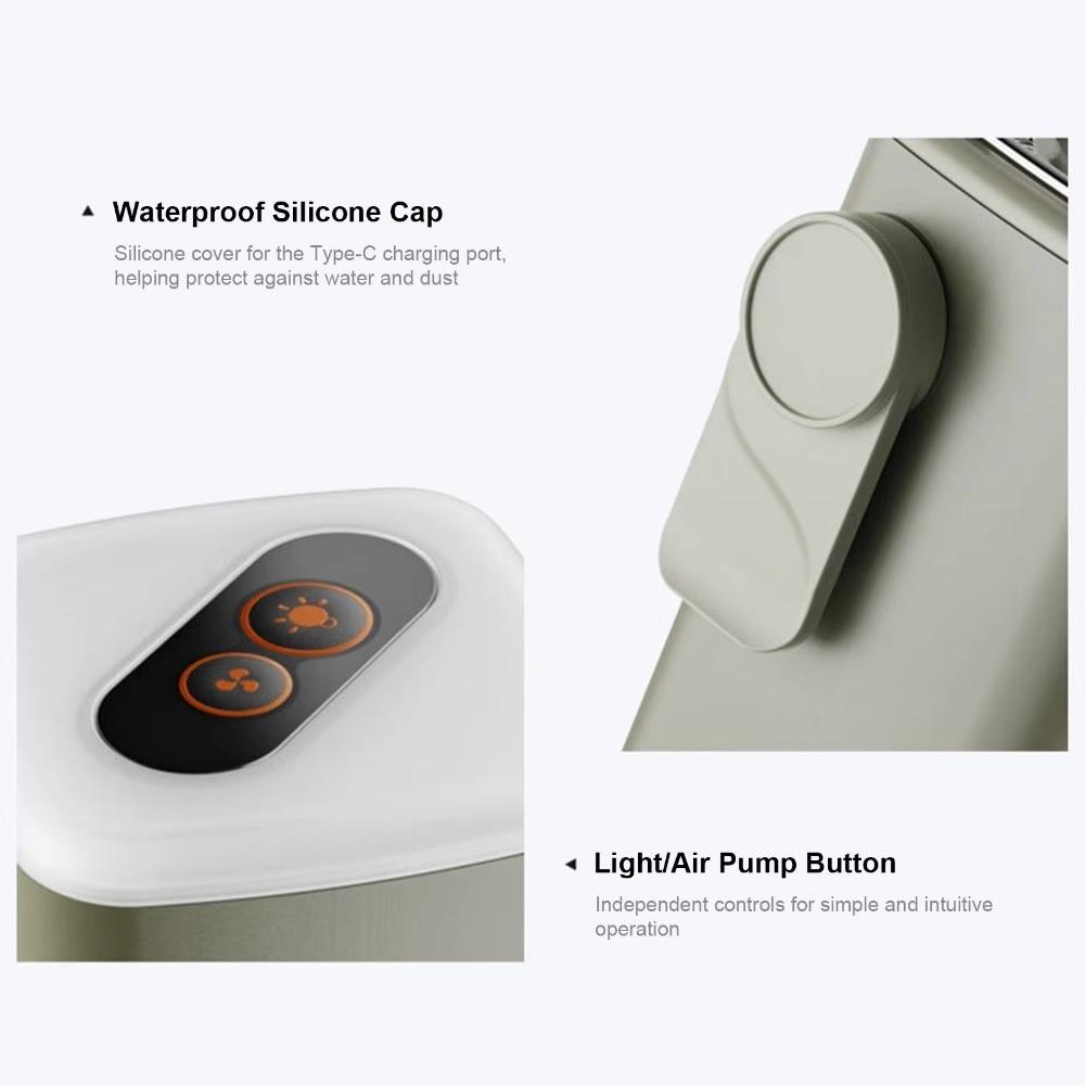 USB Rechargeable Cordless Mattress Pump with Camping Light Electric Compressor Inflator Boat Pump