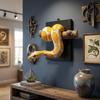 Reptile Themed 3D Metallic Snake Sculpture Gothic Accent Python Wall Ornament  Halloween