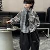 Boys' Spring & Autumn 2025 Toddler Set: Fashion Shirt & Korean-Style Cardigan