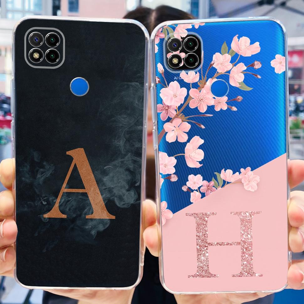 Soft TPU Case For Xiaomi Redmi 9C Cover Silicone Simple Letter Back Phone Case For Redmi 9 C 9C Redmi9C Covers Bumper