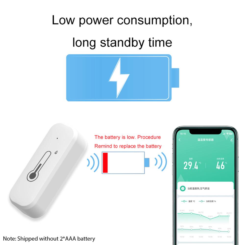 Tuya Wifi Temperature and Humidity Sensor Intelligent Linkage APP Intelligent Control Mobile Reminder Shared Device Smart Temperature and Humidity Mo