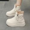 Женские туфли на платформе, ботильоны из меха, кожаная обувь, зимний тренд 2025, новые гладиаторские, короткий плюш, теплые кроссовки, модные ботильоны для женщин