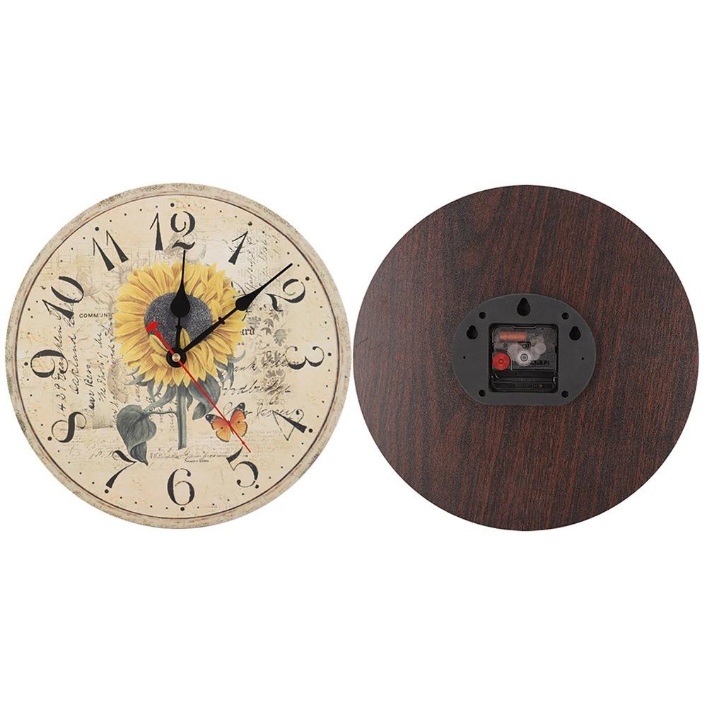 Battery Operated Wooden Wall Clock Silent Movement Retro Wall Clock Quartz Wall Clock For Office