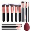 14PCS Makeup Brushes Set Foundation Eyeshadow Highlighter Blush Concealer Female Beauty Tool Puff Beauty Sponges Thumb Puffs