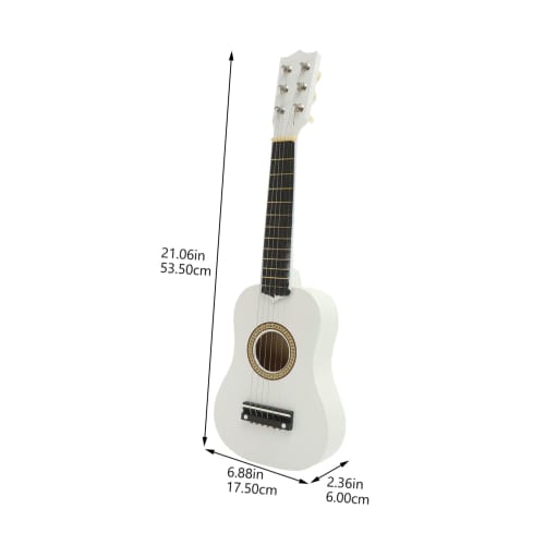 iplusmile 21-inch Small Acoustic Guitar for Beginners 6-String Wooden Guitar White