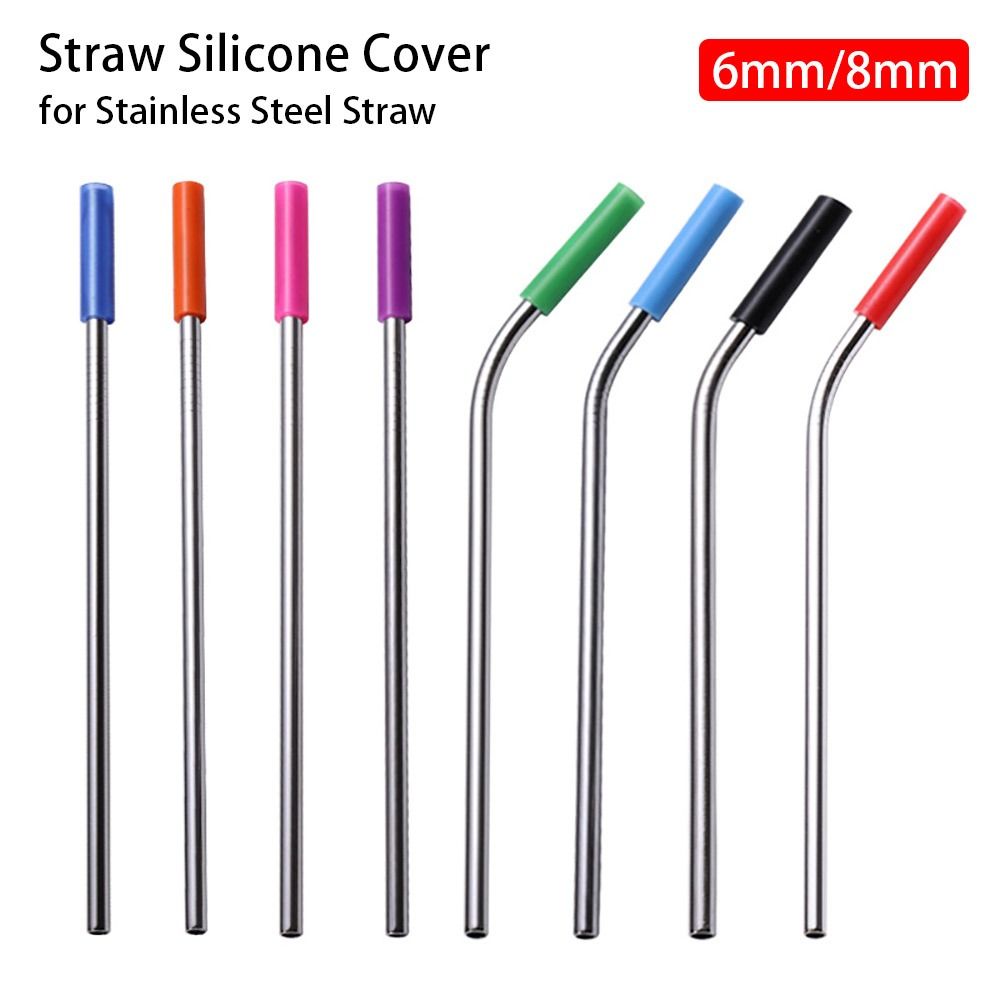 4 шт. защитный чехол для соломинки с силиконовым наконечником, устойчивый к царапинам, колпачок для соломинки из нержавеющей стали