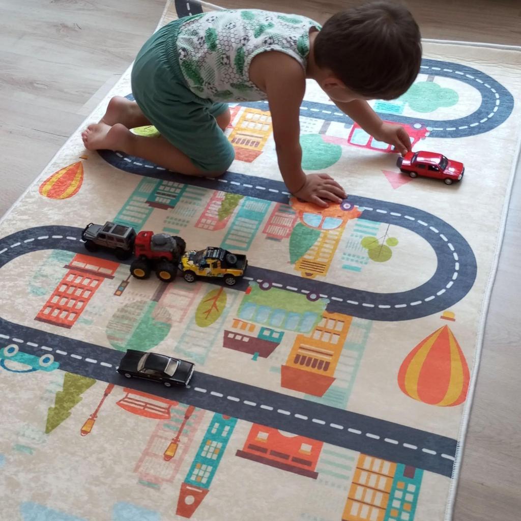 Устойчивый к пятнам машинная стирка, нескользящая основа в горошек с цифровой печатью, образовательный детский ковер нового поколения C6108