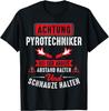 Mens Achtung Pyrotechnician Funny Fireworks Saying New Year's Eve T-Shirt
