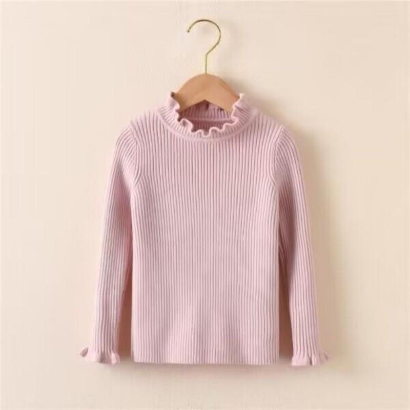 Осенне-зимний детский свитер с воротником для девочек, пуловер, вязаные свитера, детская одежда