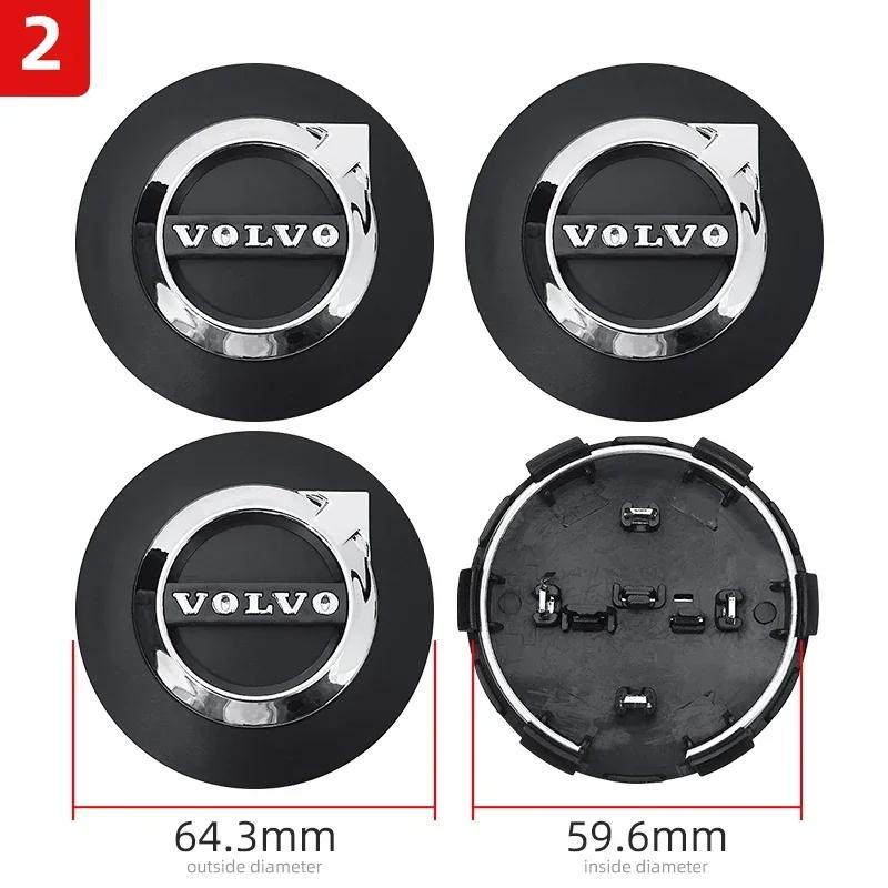 4PCS 64mm ABS Car Wheel Hub Center Cap Logo Emblem Dustproof Cover for Volvo RDESIGN XC60 XC90 V60 V40 XC40 V50 S60 V70 C70 AWD