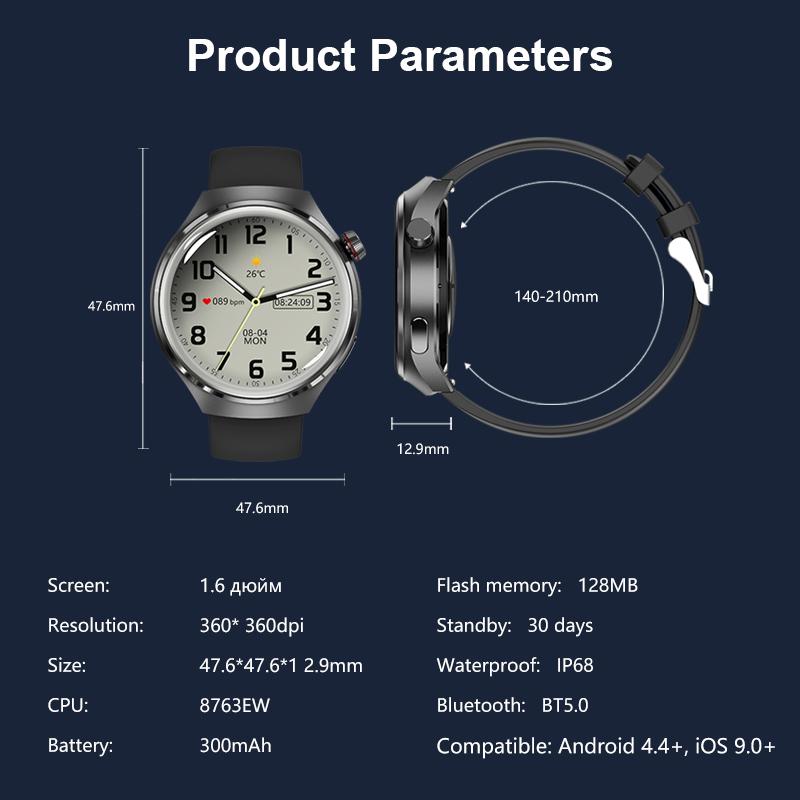 2025 New GPS Smart Watch Men GT4 Pro 360*360 HD Screen Heart Rate IP68 Waterproof Blood Pressure Smartwatch BT Call NFC Watch 4 Pro