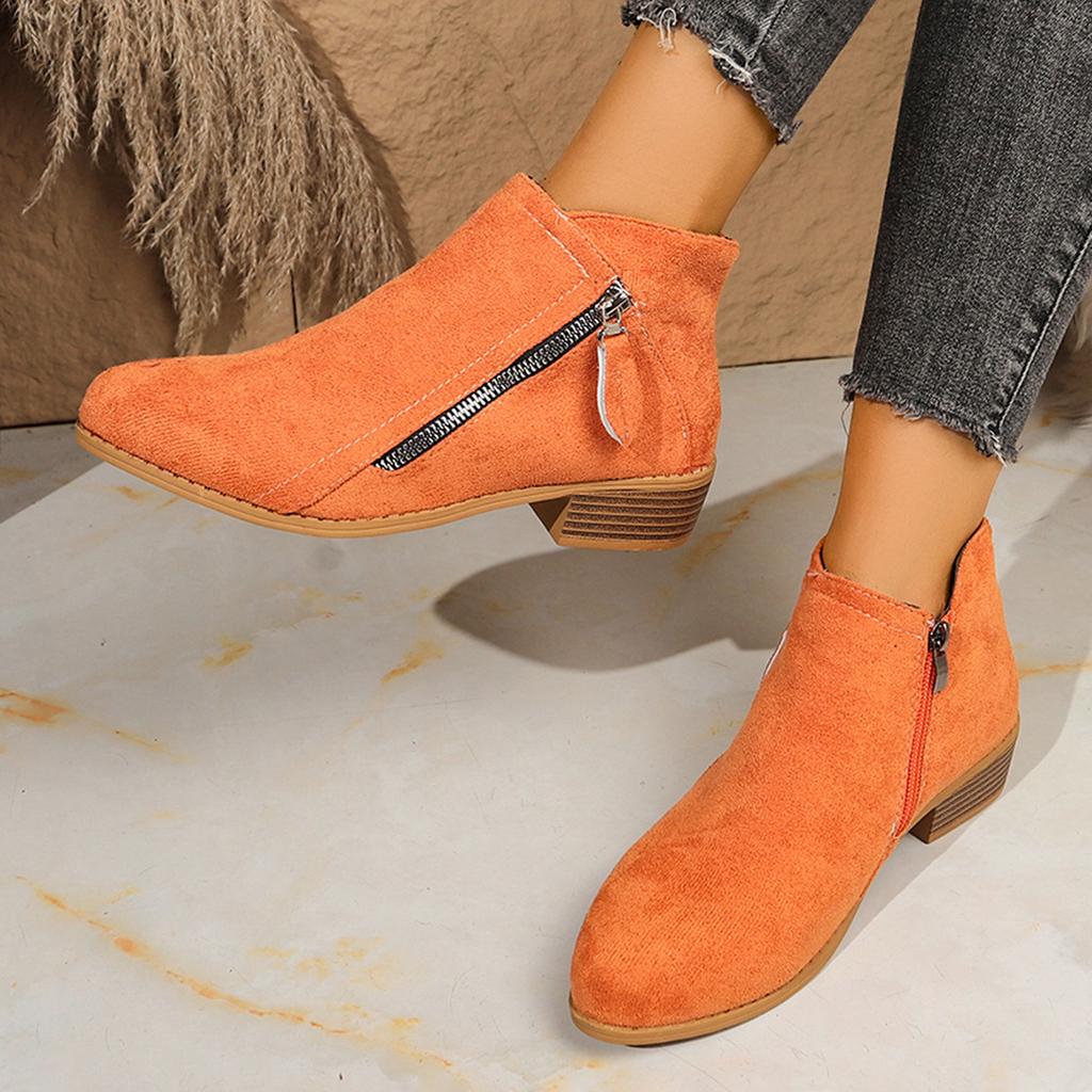 Независимая станция wish женская обувь для внешней торговли новая толстый каблук большой размер женские ботинки замшевые ботинки мартин низкий каблук боковая молния короткие ботинки женские