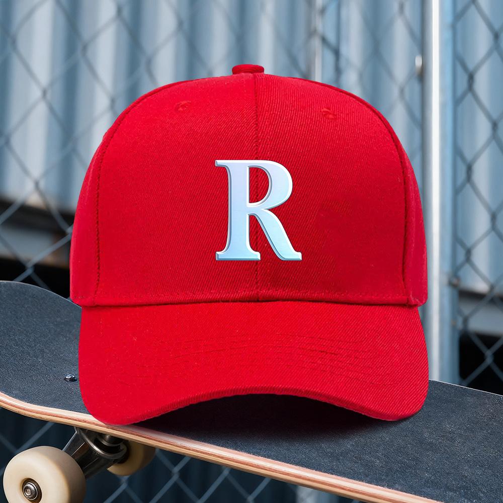 One Adjustable Graygreen Hat with an Rletter Printed Pattern Featuring an Outdoor Sports Style for Both Unisex and Women An Ide